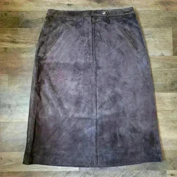 NWOT Cami International 100% Leather Midi Skirt Size Small - Picture 1 of 7